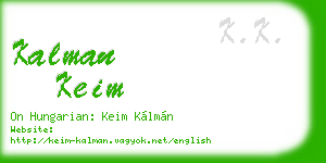 kalman keim business card
